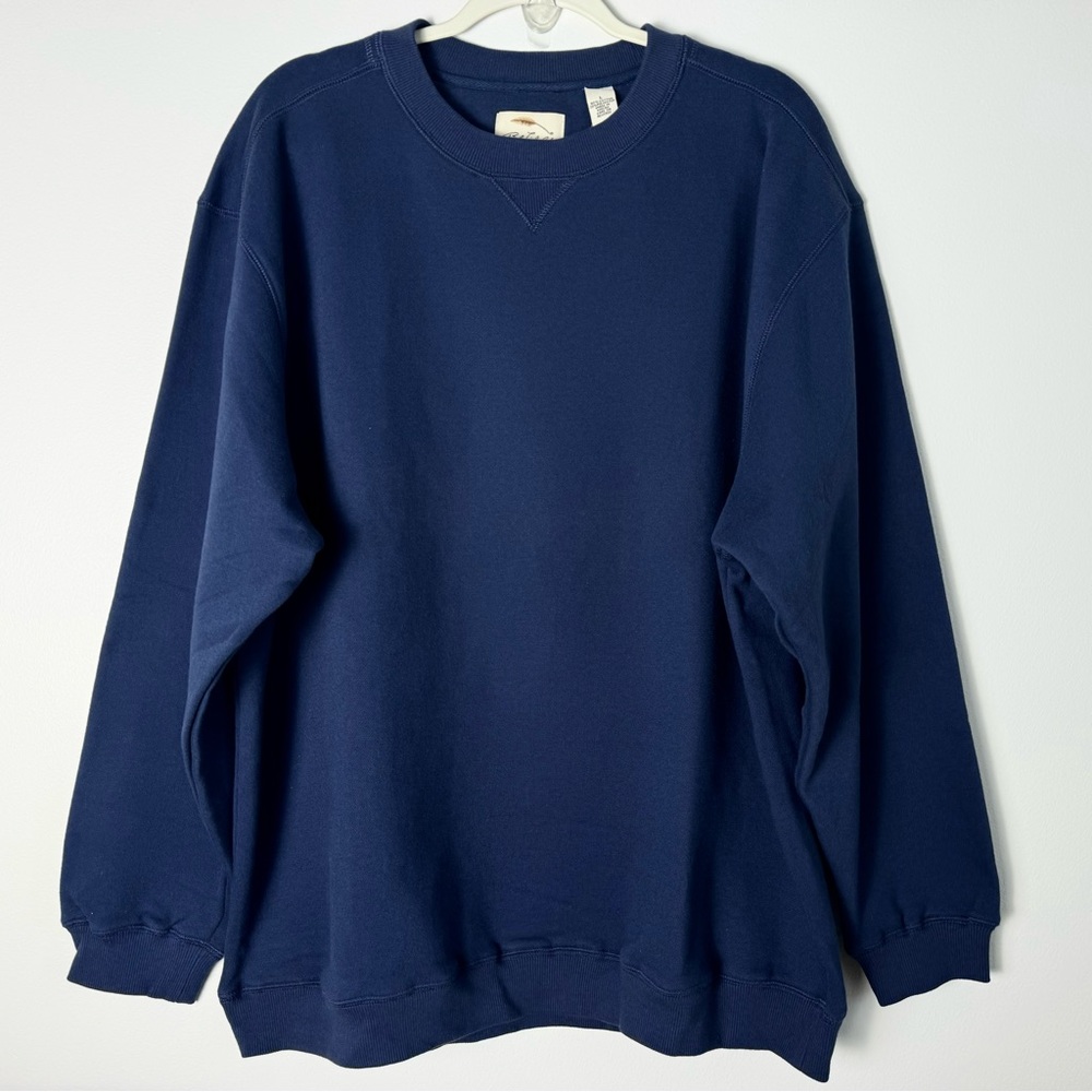 NWT Bob Timberlake Navy Crewneck Sweatshirt Men’s Large Classic Pullover Cozy